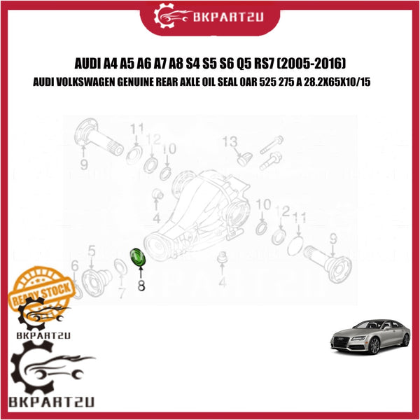 AUDI A4 A5 A6 A7 A8 S4 S5 S6 Q5 RS7 (2005-2016) REAR AXLE OIL SEAL CENTER 0AR 525 275 A MADE BY VOLKSWAGEN GENUINE