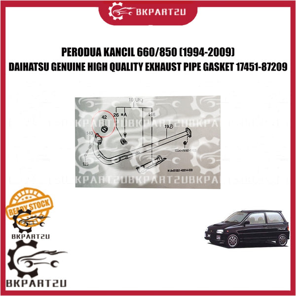PERODUA KANCIL 660/850 (1994-2009) EXHAUST PIPE MANIFOLD HEADER GASKET MADE BY DAIHATSU 17451-87209