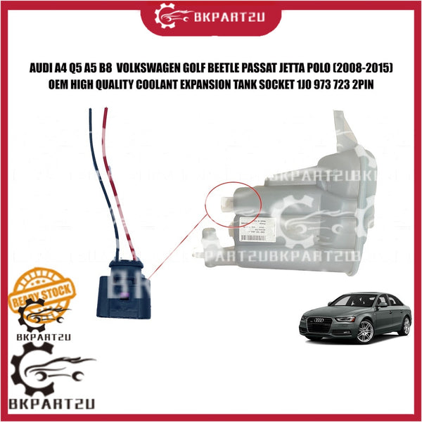 AUDI A4 Q5 A5 VOLKSWAGEN GOLF BEETLE PASSAT JETTA POLO (2008-2015) COOLANT EXPANSION TANK SOCKET OEM 1J0 973 723 2PIN