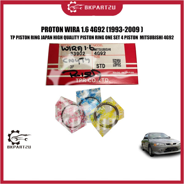 PROTON WIRA 1.6 4G92 (1993-2009 ) PISTON RING ONE SET 4 PISTON  MITSUBISHI 4G92 MADE BY TP PISTON RING JAPAN