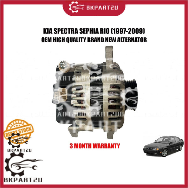 KIA SPECTRA SEPHIA RIO (1997-2009) ALTERNATOR 80A BARU BRAND NEW BUKAN RECON MADE BY OEM 3 MONTH WARRANTY