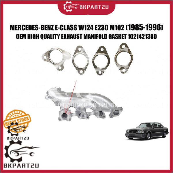 MERCEDES-BENZ E-CLASS W124 E230 M102 (1985-1996) EXHAUST MANIFOLD GASKET ONE SET 4 PCS OEM 1021421380