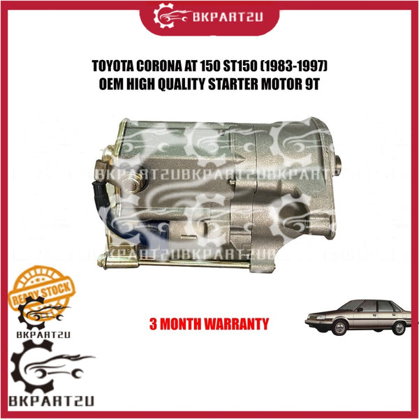 TOYOTA CORONA AT 150 ST150 (1983-1997) STARTER MOTOR 9T MADE BY RECON OEM 3 MONTH WARRANTY