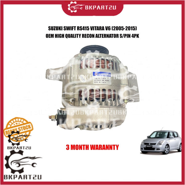 SUZUKI SWIFT RS415 VITARA V6 (2005-2015) ALTERNATOR S/PIN 4PK MADE BY OEM 3 MONTH WARRANTY