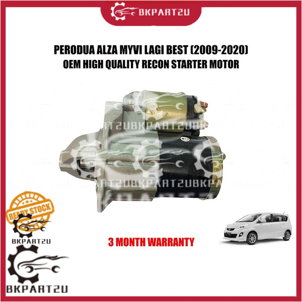 PERODUA ALZA MYVI LAGI BEST (2009-2020) STARTER MOTOR MADE BY OEM RECON 3 MONTH WARRANTY