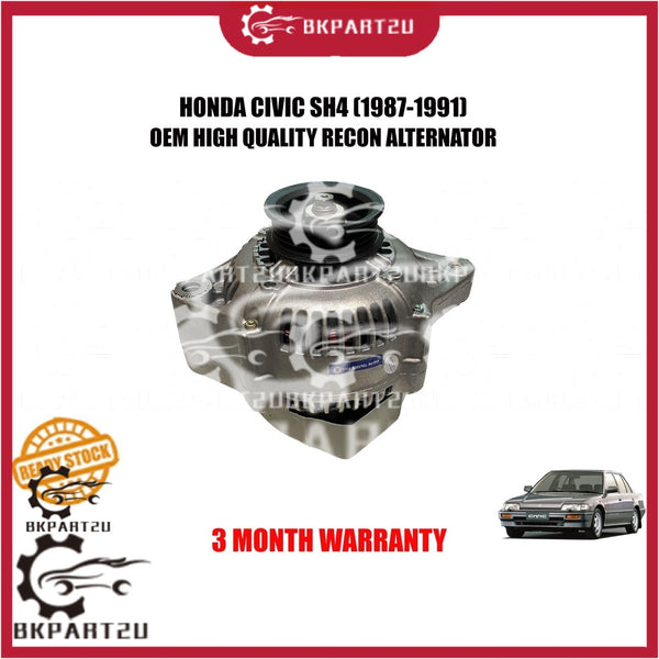 HONDA CIVIC SH4 (1987-1991) ALTERNATOR 3PIN 4PIN 4PK MADE BY RECON OEM 3 MONTH WARRANTY
