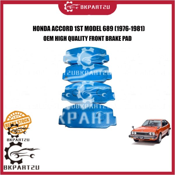 HONDA ACCORD 1ST MODEL 689 (1976-1981) FRONT BRAKE PAD LINING BRAKE MADE BY OEM ONE SET 4 PCS DEPAN