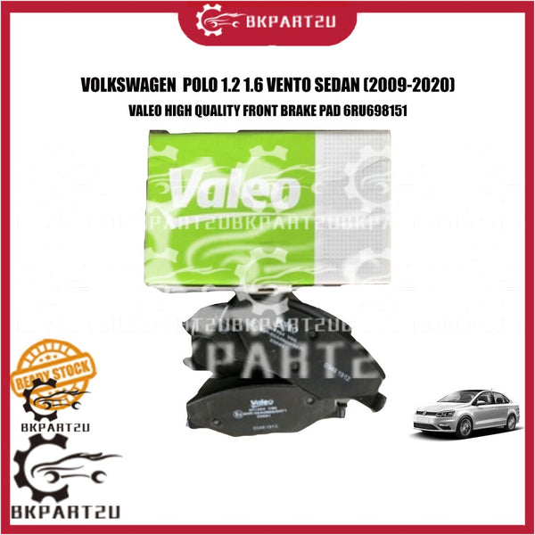 VOLKSWAGEN POLO 1.2 1.6 VENTO SEDAN (2009-2020) FRONT BRAKE PAD DEPAN MADE BY VALEO 6RU698151