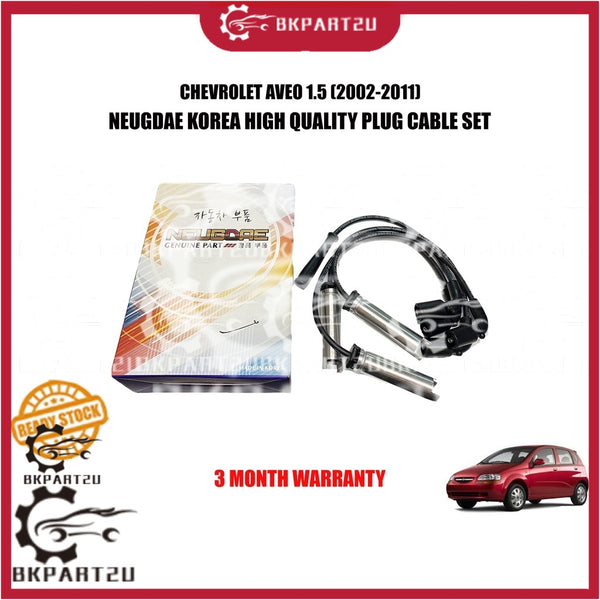 CHEVROLET AVEO 1.5 (2002-2011) PLUG CABLE SET IGNITION CABLE MADE BY NEUGDAE MADE IN KOREA 3 MONTH WARRANTY 96305387