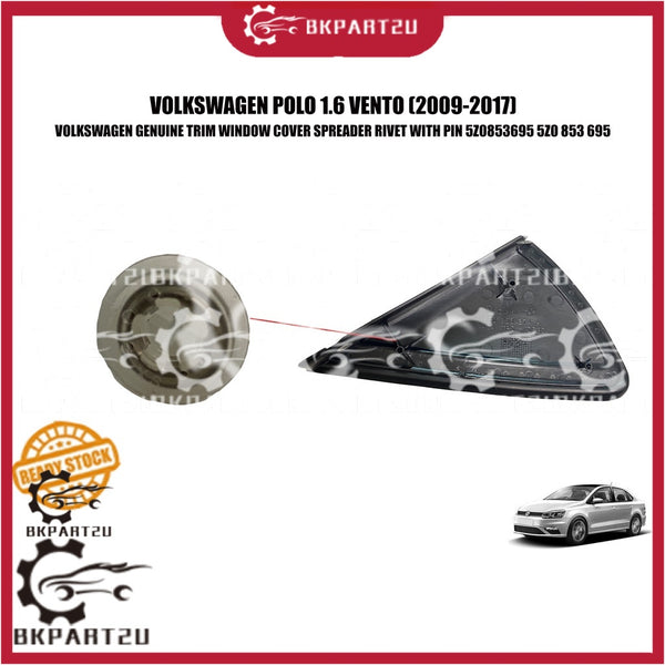 VOLKSWAGEN POLO 1.6 VENTO (2009-2017) SIDE MIRROR TRIM WINDOW COVER SPREADER RIVET WITH PIN 5Z0853695 5Z0 853 695