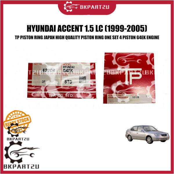 HYUNDAI ACCENT 1.5 LC 12V SOHC (1999-2005) PISTON RING SET ONE SET 4 PISTON G4EK ENGINE TP JAPAN
