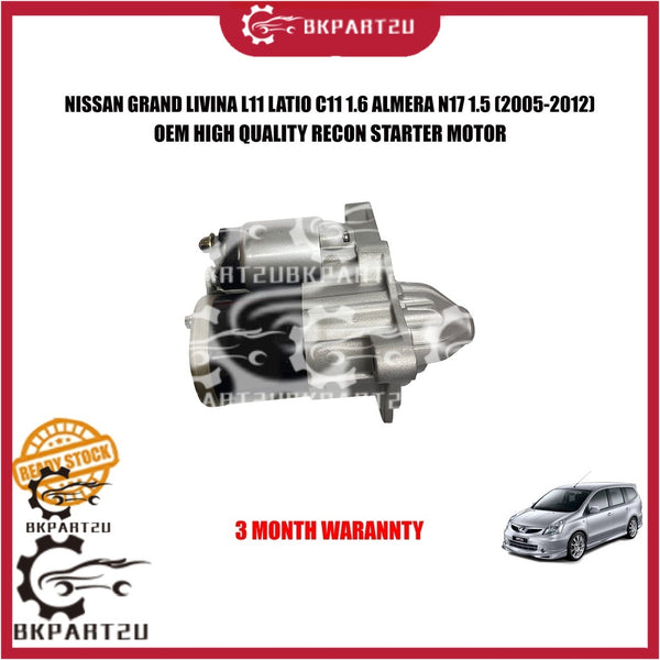 NISSAN GRAND LIVINA L11 LATIO C11 1.6 ALMERA N17 1.5 (2005-2012) STARTER MOTOR OEM RECON 3 MONTH WARRANTY
