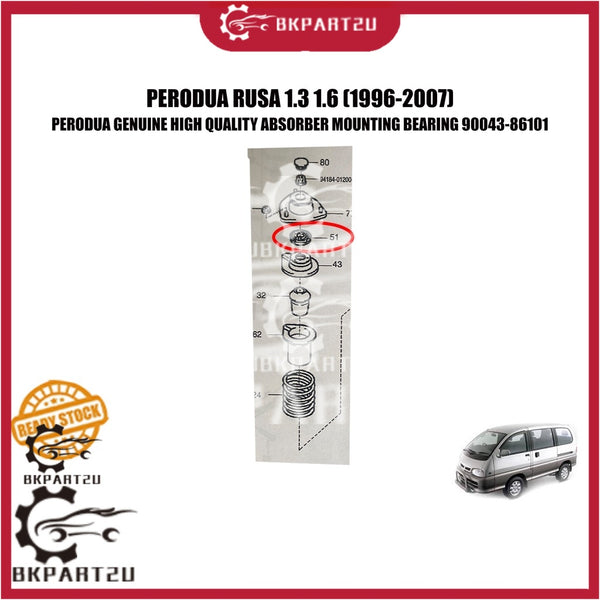 PERODUA RUSA 1.3 1.6 (1996-2007) ABSORBER MOUNTING BEARING FIBER MADE BY PERODUA GENUINE 90043-86101 PRICE PER PCS