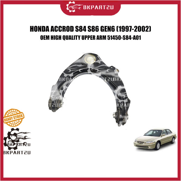 HONDA ACCROD S84 S86 GEN6 (1997-2002) UPPER ARM WITH BUSH AND BALL JOINT MADE BY OEM 51450-S84-A01  3 MONTH WARRANTY