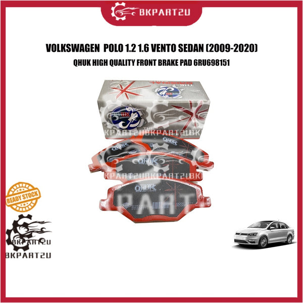 VOLKSWAGEN POLO 1.2 1.6 VENTO SEDAN HATCHBACK (2009-2020) FRONT BRAKE PAD MADE BY QHUK 6RU698151