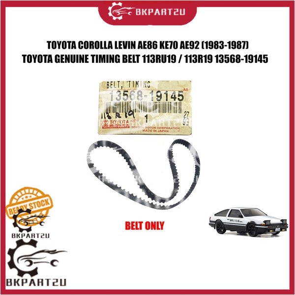 TOYOTA COROLLA LEVIN AE86 KE70 AE92 4AGE BLACK TOP TIMING BELT ONLY 113RU19 113R19 MADE BY TOYOTA GENUINE 13568-19145