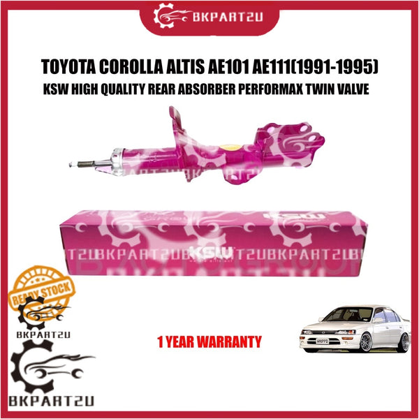 TOYOTA COROLLA SEG AE101 AE111 (1991-1995) REAR ABSORBER PERFORMAX TWIN VALVE GAS TYPE KSW 1 YEAR WARRANTY 2 PCS PRICE