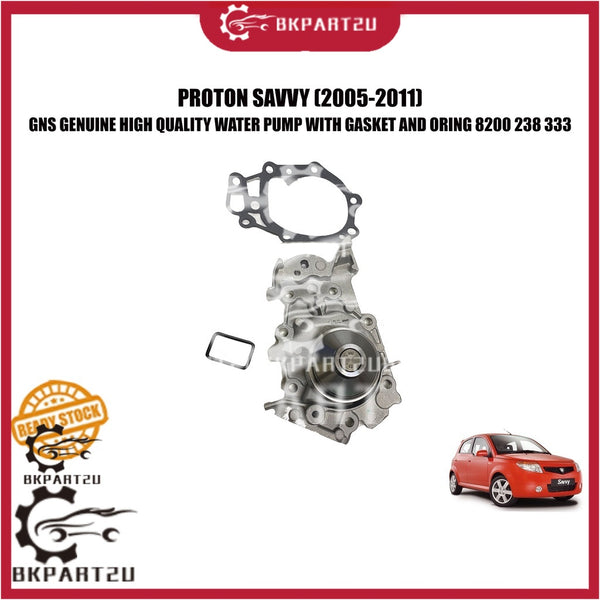 PROTON SAVVY 1200 BT2 D4F (2005-2011) WATER PUMP WITH GASKET AND ORING MADE BY GNS  8200 238 333 ONE YEAR WARRANTY