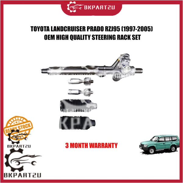 TOYOTA LANDCRUISER PRADO RZJ95 (1997-2005) POWER STEERING RACK SET WITH RACK END MADE BY OEM 3 MONTH WARRANTY