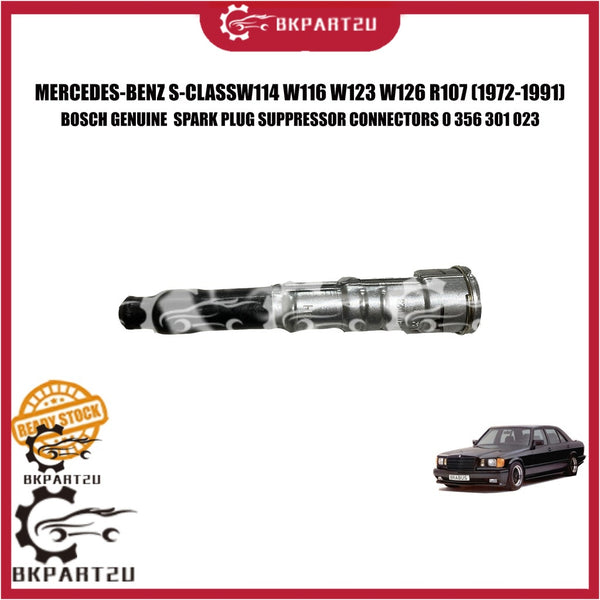 MERCEDES-BENZ S-CLASS W114 W116 W123 W126 280E SPARK PLUG SUPPRESSOR CONNECTORS HEAD SILICONE TUBE BOSCH 0 356 301 023