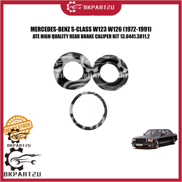 MERCEDES-BENZ S-CLASS W123 W126 (1972-1991) REAR BRAKE CALIPER KIT 13.0441.3811.2 MADE BY ATE GERMANY