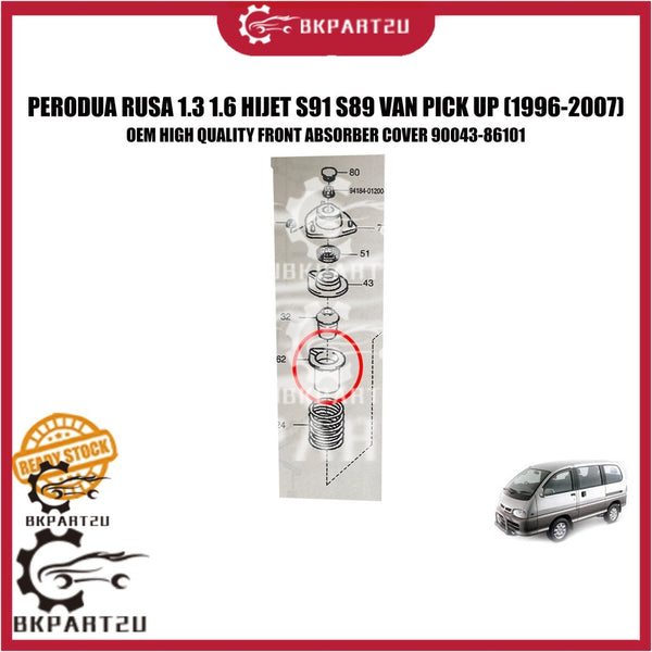 PERODUA RUSA 1.3 1.6 HIJET S91 S89 VAN PICK UP (1996-2007) FRONT ABSORBER COVER BOOT BUSH SALONG ABSORBER 90043-86101