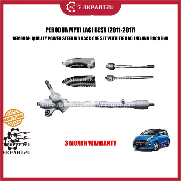 PERODUA MYVI LAGI BEST (2011-2017) POWER STEERING RACK ONE SET WITH TIE ROD END AND RACK END OEM 3 MONTH WARRANTY