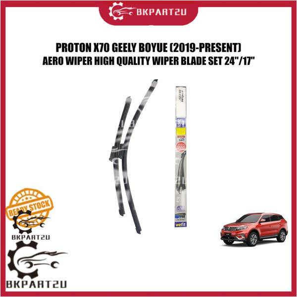 PROTON X70 GEELY BOYUE (2019-PRESENT) WIPER BLADE SET 24"/17" AERO WIPER FLAT BLADE WIPER SET ONE SET 2 PCS