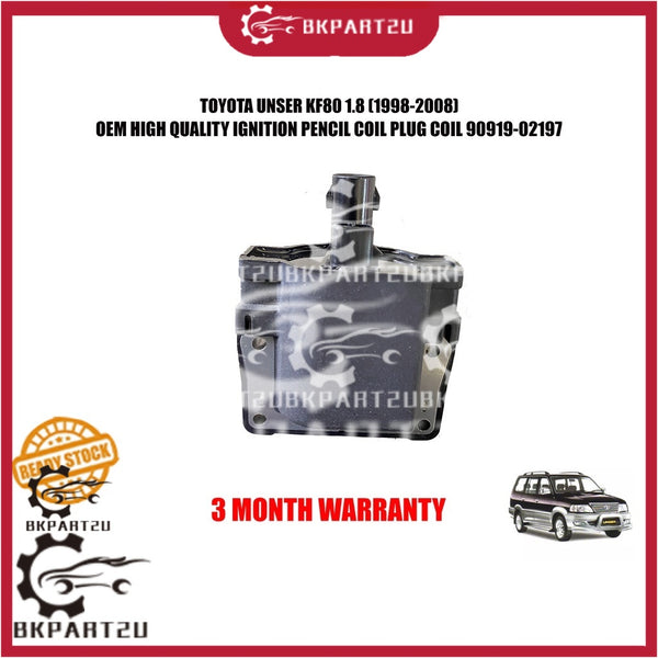 TOYOTA UNSER KF80 LITEACE 1.8 KM36 VAN  IGNITION PENCIL PLUG COIL 90919-02197 OEM 3 MONTH WARRANTY