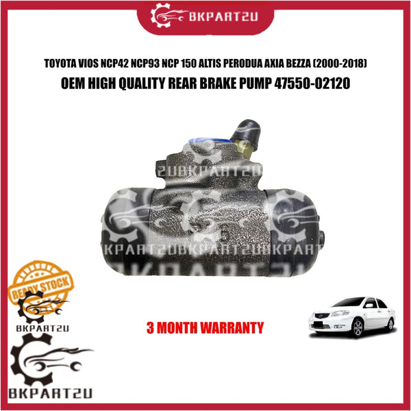 TOYOTA VIOS NCP42 NCP93 NCP 150 ALTIS PERODUA AXIA BEZZA (2000-2018) REAR BRAKE PUMP BELAKANG PUMP BRAKE 47550-02120