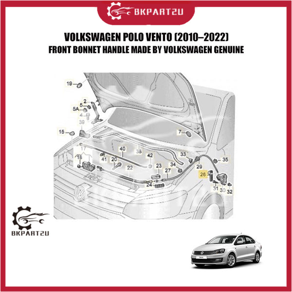 VOLKSWAGEN POLO VENTO FRONT BONNET HANDLE MADE BY VOLKSWAGEN GENUINE