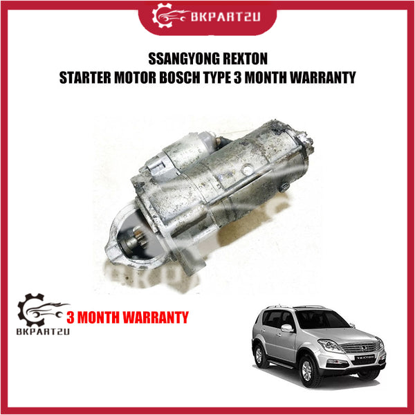 ssangyong rexton starter motor bosch type 3 month warranty