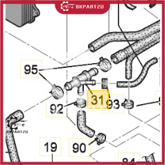 VOLKSWAGEN BEETLE POLO 1.2 WATER COOLING HOSE 6R0 122 109 1K0 121 087 P ORIGINAL