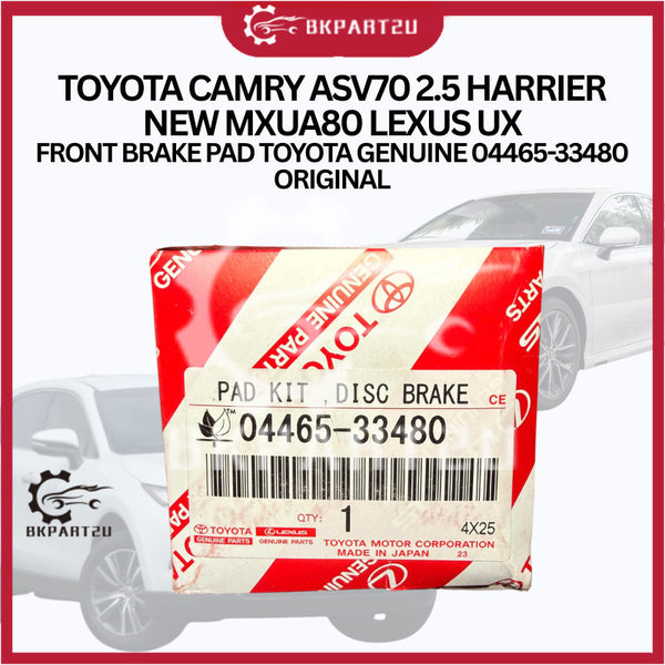 TOYOTA CAMRY ASV70 2.5 HARRIER NEW MXUA80 LEXUS UX FRONT BRAKE PAD TOYOTA GENUINE 04465-33480 ORIGINAL