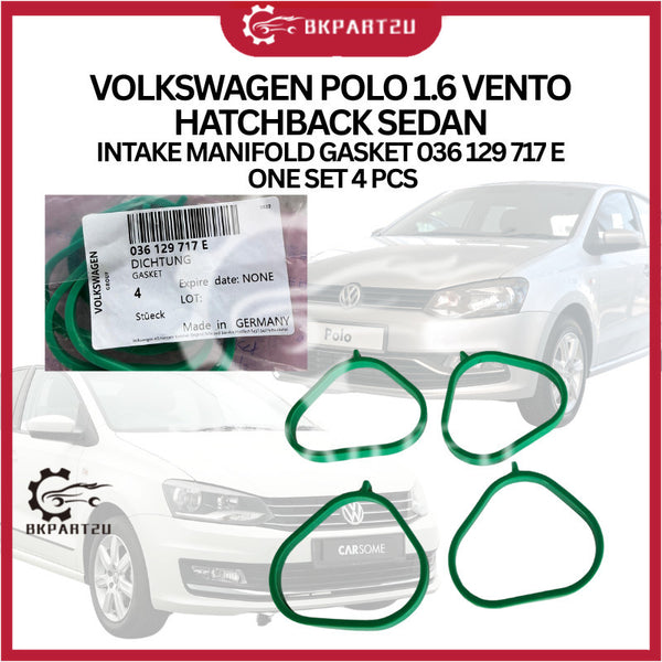 VOLKSWAGEN POLO 1.6 VENTO HATCHBACK SEDAN INTAKE MANIFOLD GASKET 036 129 717 E  ONE SET 4 PCS