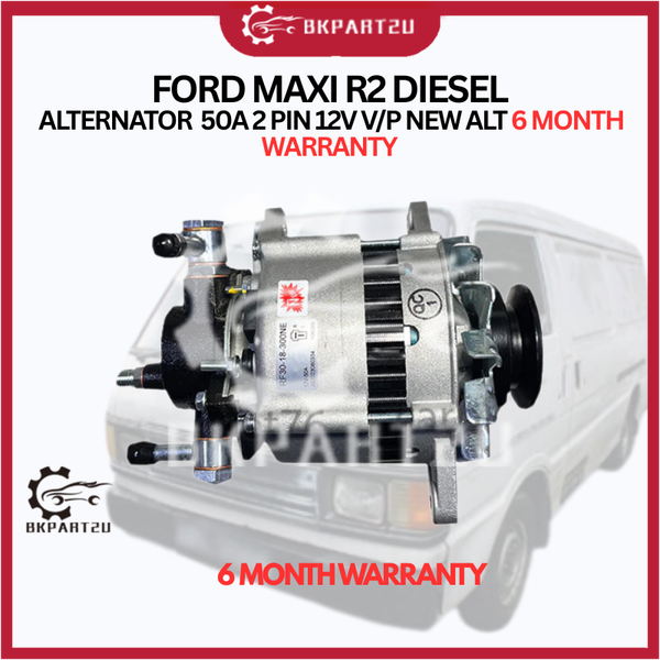 FORD MAXI R2 DIESEL ALTERNATOR  50A 2 PIN 12V V/P NEW ALT 6 MONTH WARRANTY