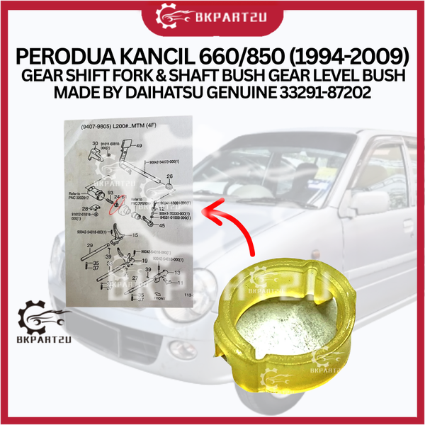 PERODUA KANCIL 660/850 (1994-2009) GEAR SHIFT FORK & SHAFT BUSH GEAR LEVEL BUSH MADE BY DAIHATSU GENUINE 33291-87202