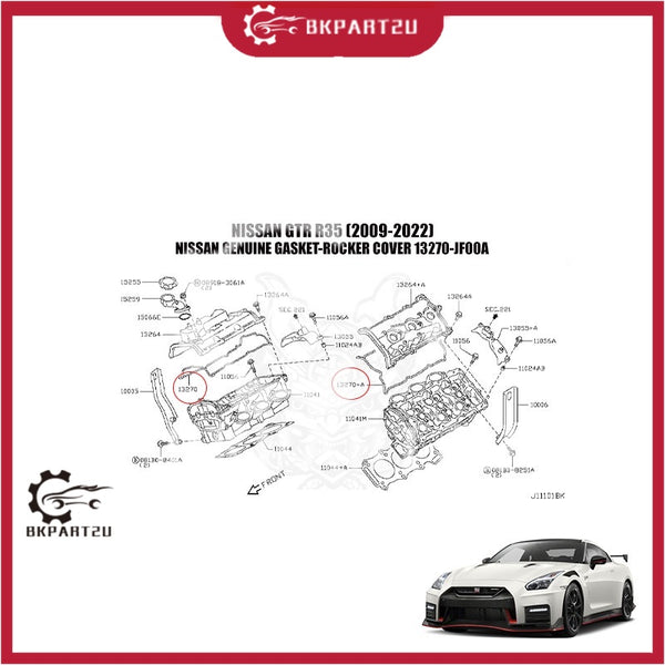 NISSAN GTR SKYLINE R35 VR38DETT (2009-2022)  ENGNIE VALVE COVER GASKET ROCKER COVER MADE BY NISSAN GENUINE 13270-JF00A