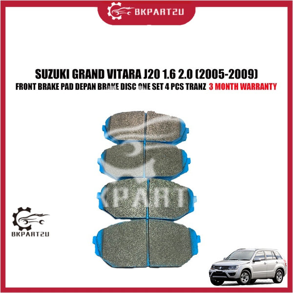 SUZUKI GRAND VITARA J20 1.6 2.0 (2005-2009) FRONT BRAKE PAD DEPAN BRAKE DISC ONE SET 4 PCS TRANZ  3 MONTH WARRANTY