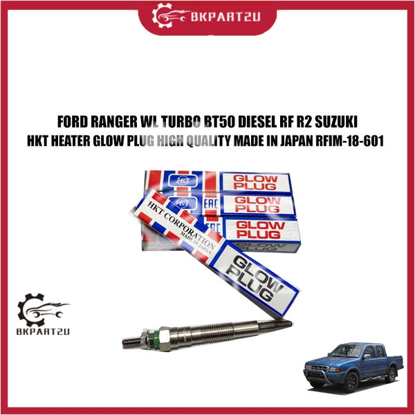 FORD RANGER WL TURBO BT50 DIESEL RF R2 SUZUKI HKT HEATER GLOW PLUG CP-60 MADE IN JAPAN RFIM-18-601 ONE SET 4 PCS