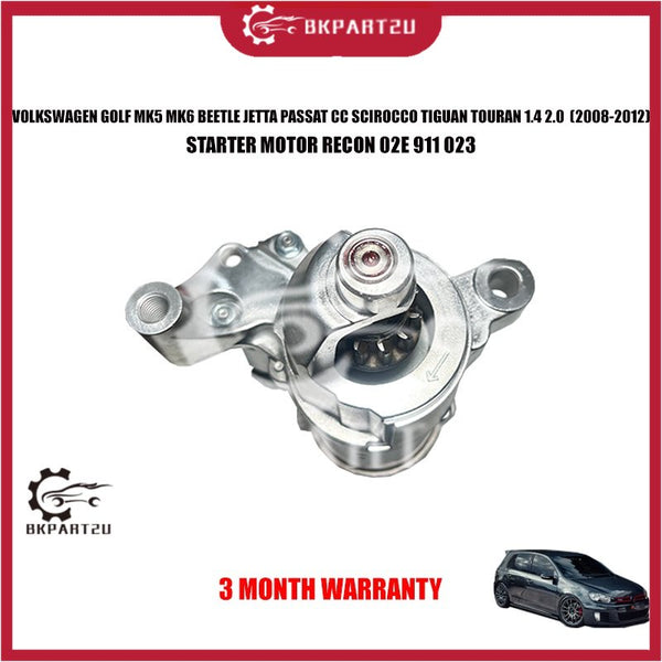 VOLKSWAGEN GOLF MK5 MK6 BEETLE JETTA PASSAT CC SCIROCCO TIGUAN TOURAN 1.4 2.0 STARTER MOTOR RECON 02E 911 023