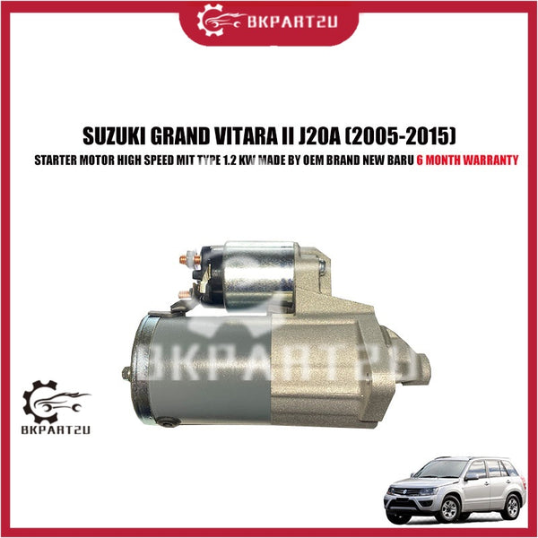 SUZUKI GRAND VITARA II J20A (2005-2015) STARTER MOTOR HIGH SPEED MIT TYPE 1.2 KW BRAND NEW BARU 6 MONTH WARRANTY OEM