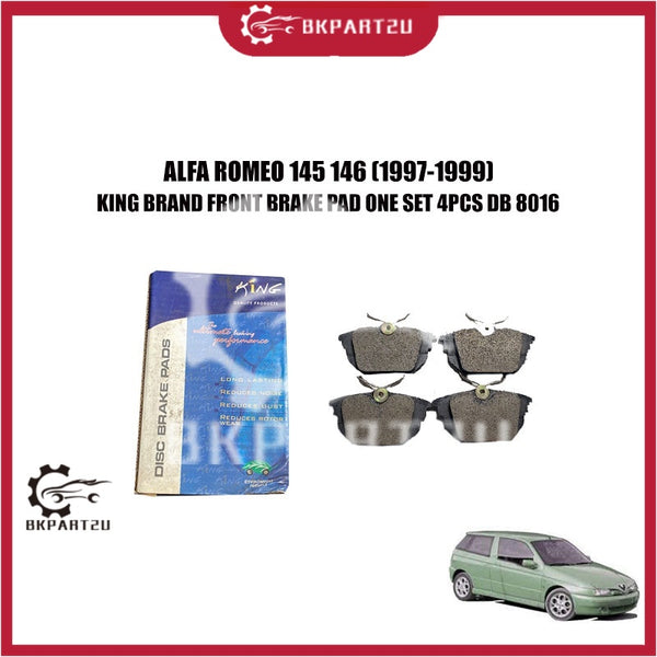 ALFA ROMEO 145 146 (1997-1999) KING BRAND FRONT BRAKE PAD ONE SET 4PCS DB 8016