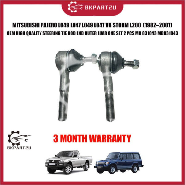 MITSUBISHI PAJERO LO49 LO47 L049 L047 V6 STORM L200 STEERING TIE ROD END OUTER LUAR 1 SET 2 PC MB831043 3 MONTH WARRANTY