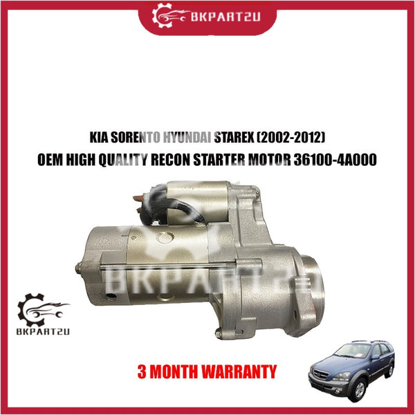 KIA SORENTO HYUNDAI STAREX (2002-2012) STARTER MOTOR  1O TEETH MADE BY OEM RECON 36100-4A000 3 MONTH WARRANTY