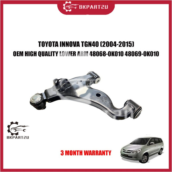 TOYOTA INNOVA TGN40 (2004-2015) LOWER ARM 48068-0K010 48069-0K010 MADE BY OEM 3 MONTH WARRANTY