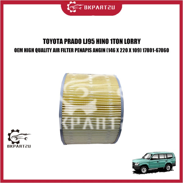TOYOTA PRADO LJ95 HINO 1TON LORRY OEM HIGH QUALITY AIR FILTER PENAPIS ANGIN (146 X 220 X 109) 17801-67060