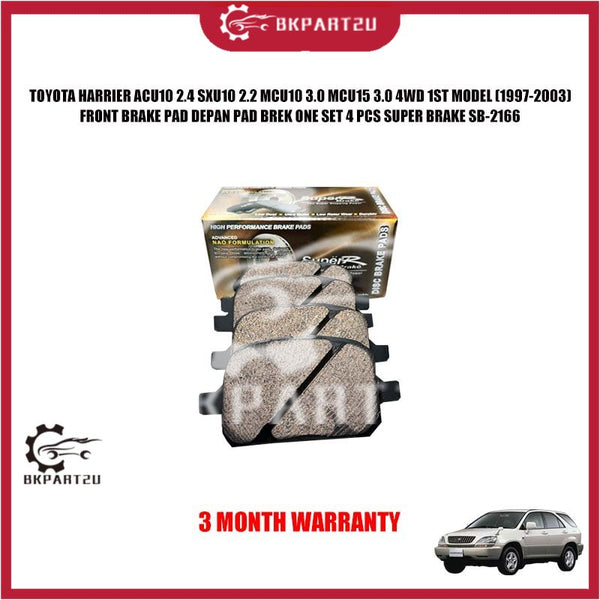 TOYOTA HARRIER ACU10 2.4 SXU10 2.2 MCU10 3.0 MCU15 3.0 4WD 1ST MODEL (1997-2003) FRONT BRAKE PAD DEPAN PAD BREK ONE SET