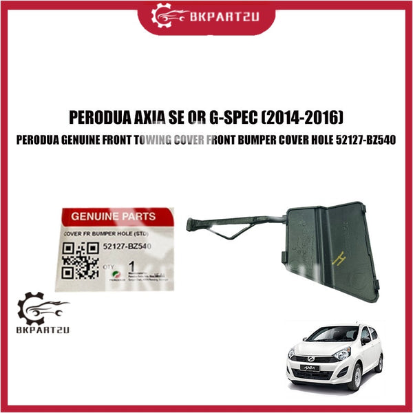 PERODUA AXIA SE OR G-SPEC (2014-2016) PERODUA GENUINE FRONT TOWING COVER FRONT BUMPER COVER HOLE 52127-BZ540