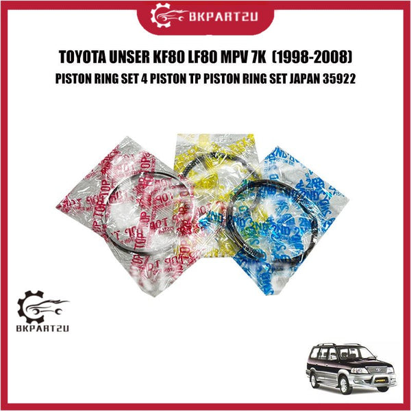 TOYOTA UNSER KF80 LF80 MPV 7K  (1998-2008) PISTON RING SET 4 PISTON TP PISTON RING SET JAPAN 35922